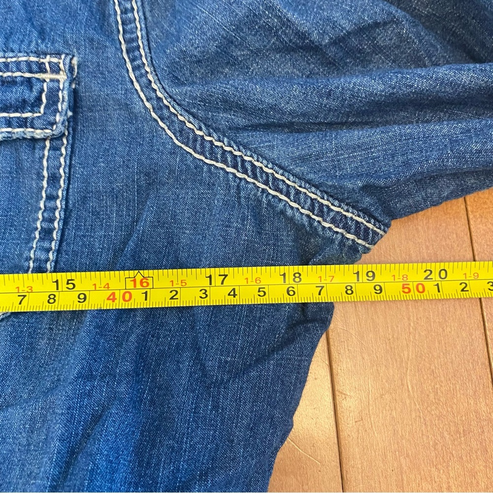 Seven7 Blue Denim Button Down Shirt - Picture 11 of 13
